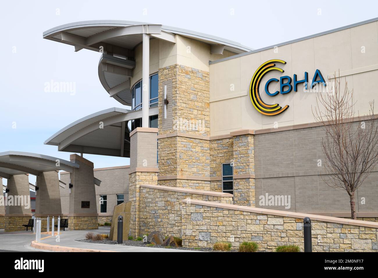 Othello, WA, USA March 24, 2022; CBHA sign and logo on building in