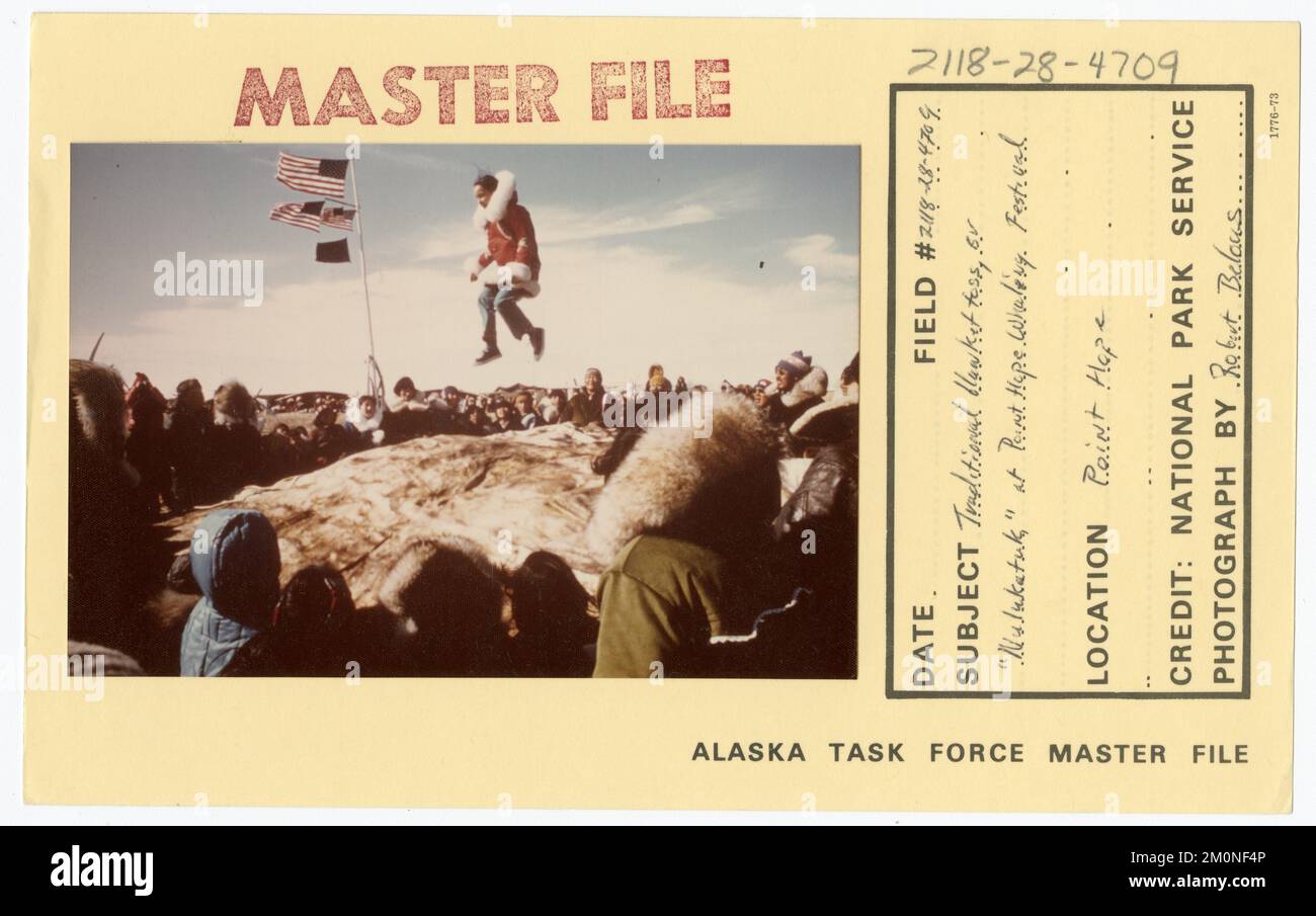 Traditional blanket toss, or "Nulukatuk," at Point Hope Whaling