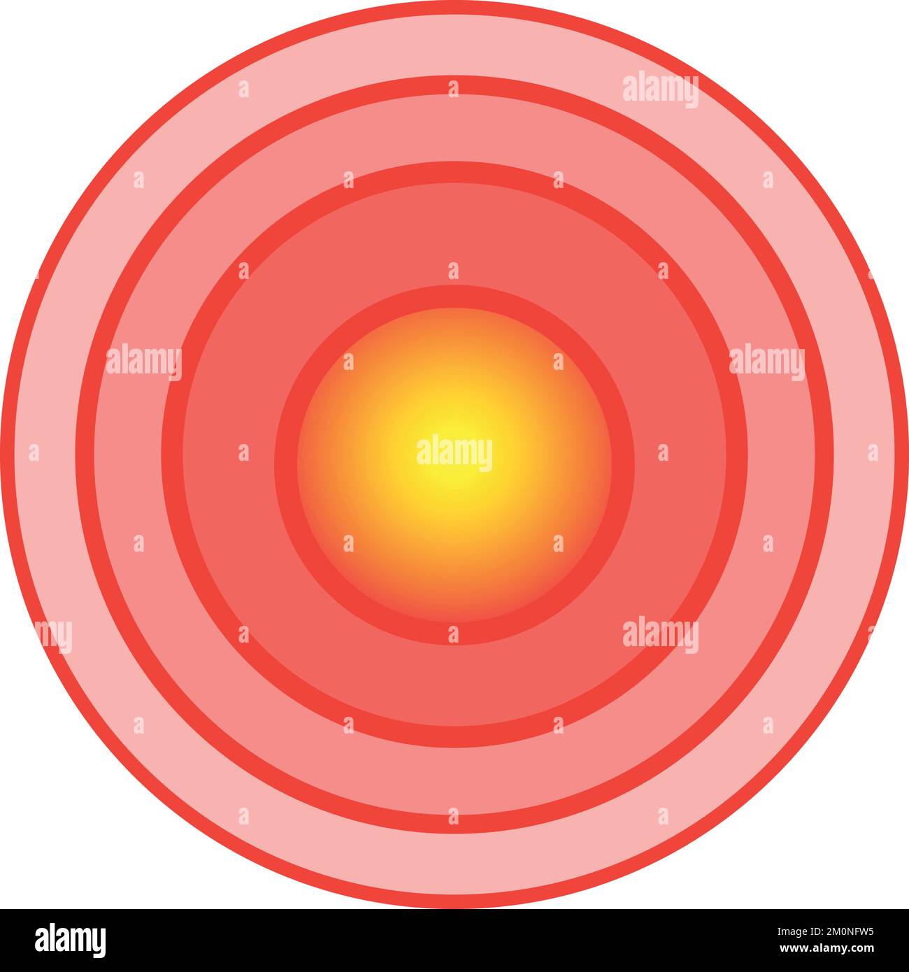 Round pain marker. Hurt symbol. Red point isolated on white background