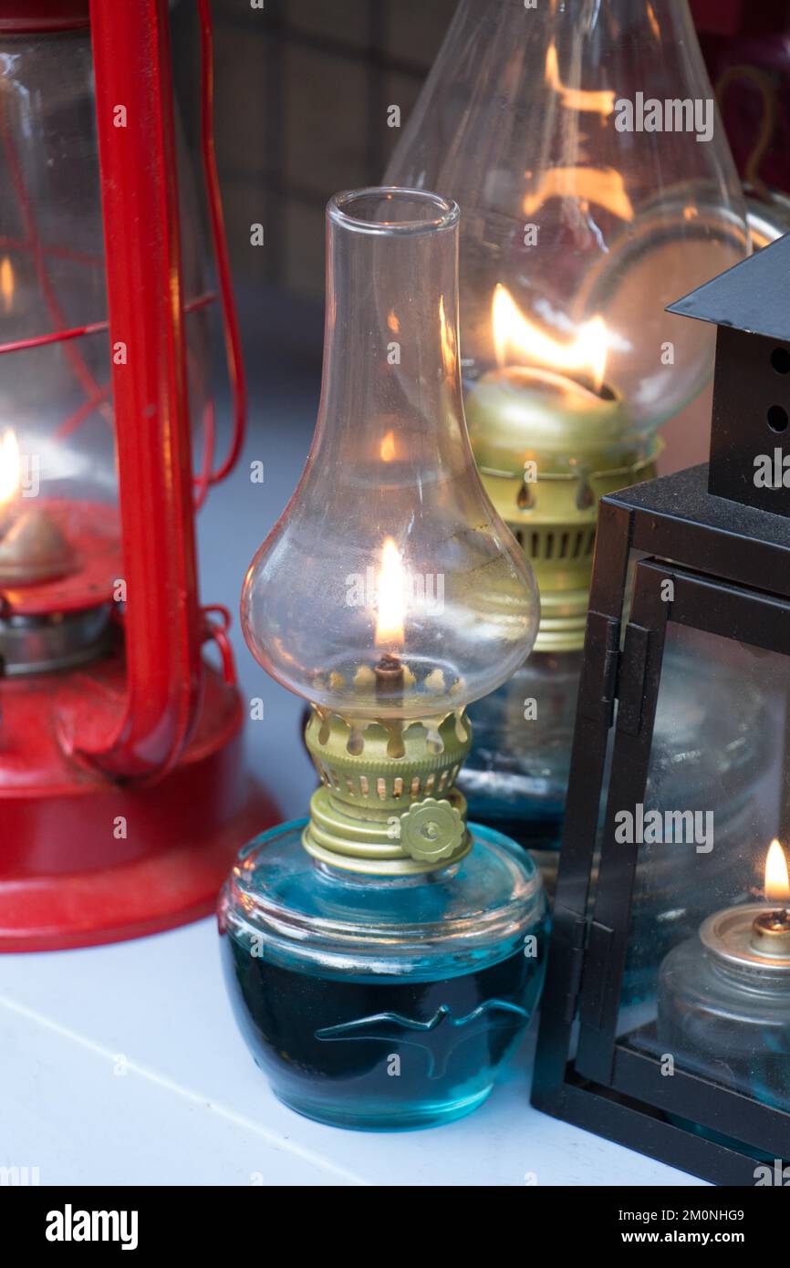 Old retro style lantern made of metal Stock Photo - Alamy