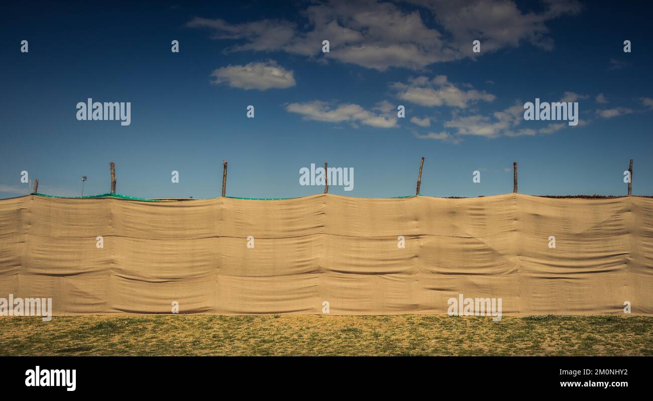 Linen canvas fabric texture used as a wall outdoors Stock Photo Alamy