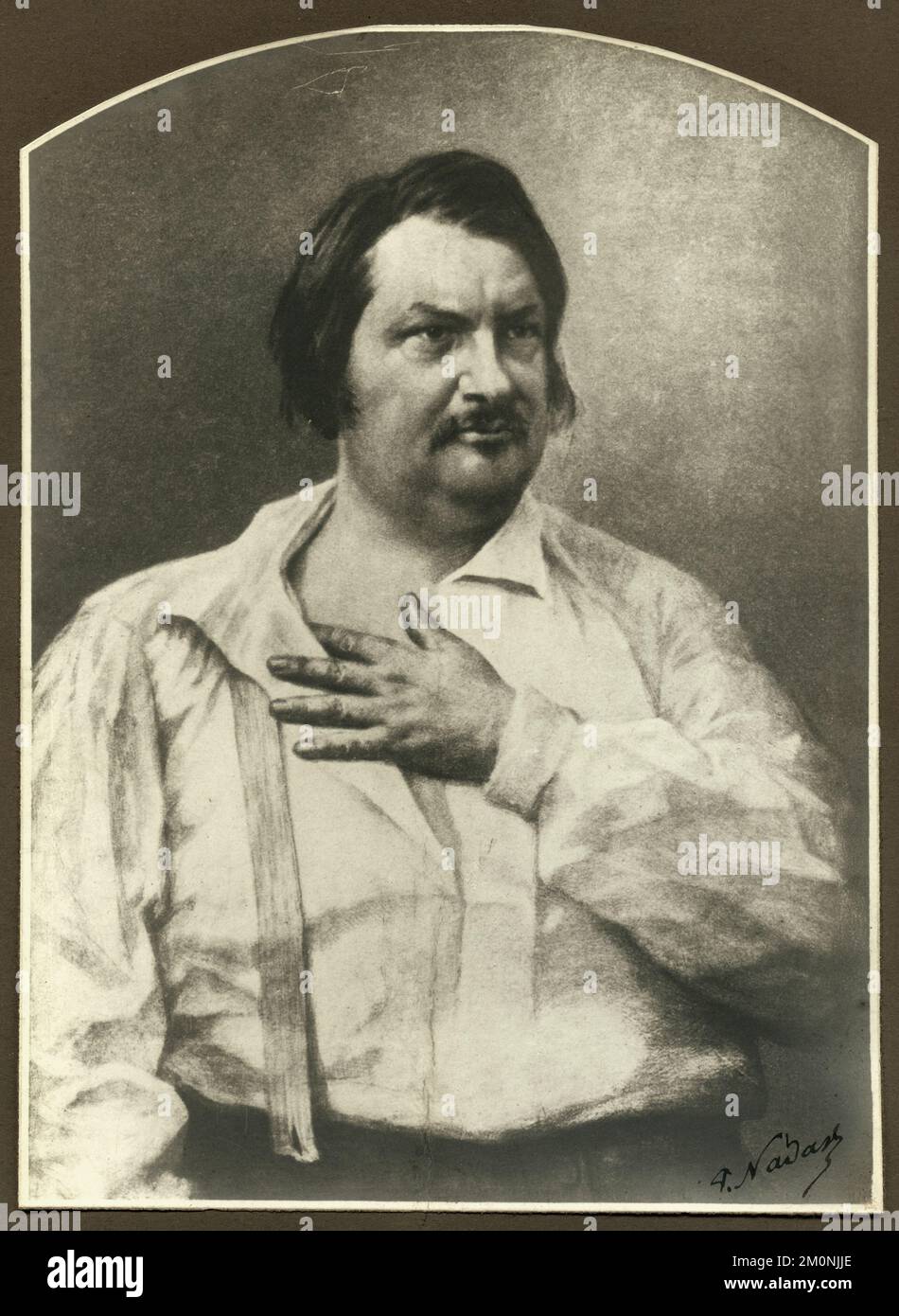 Portrait of French novelist and playwright Honoré de Balzac (1799 - 1850), 1842 / 1891. Photography by Louis Auguste-Bisson (1814 - 1876), 1842; reproduced by Paul Nadar (1856–1939), 1891 Stock Photo
