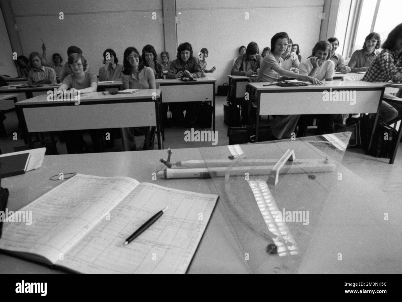 Teaching at a grammar school on 18.6.1974 in Dortmund.subject mathematics, Germany, Europe Stock Photo
