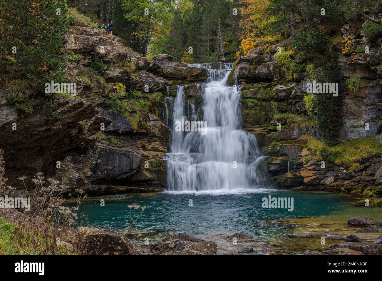 Beautiful waterfall called Gradas de Soaso in a natural environment ...