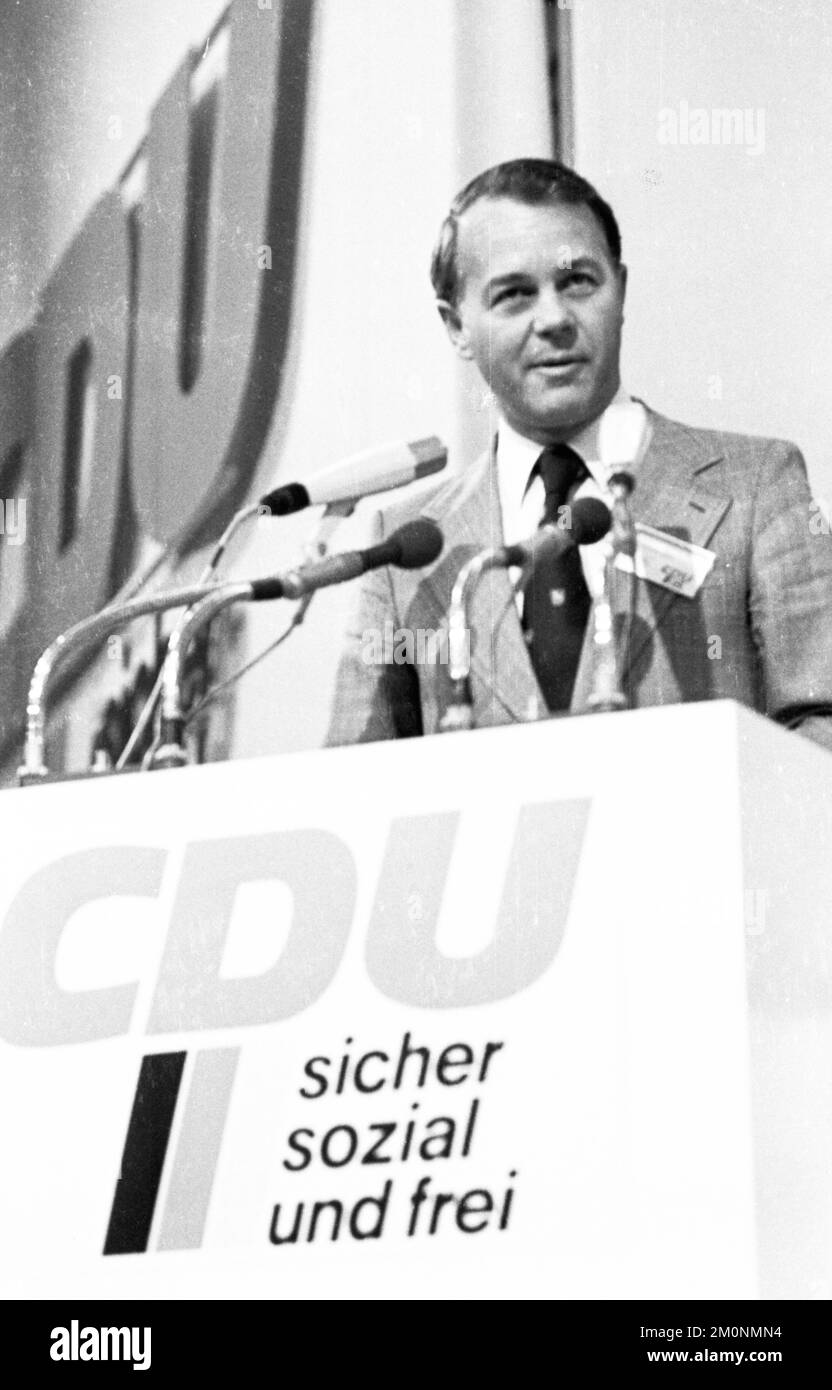 The Party Congress of the Christian Democratic Union (CDU) on 24.5.1976 in Hanover, Ernst Albrecht, Germany, Europe Stock Photo