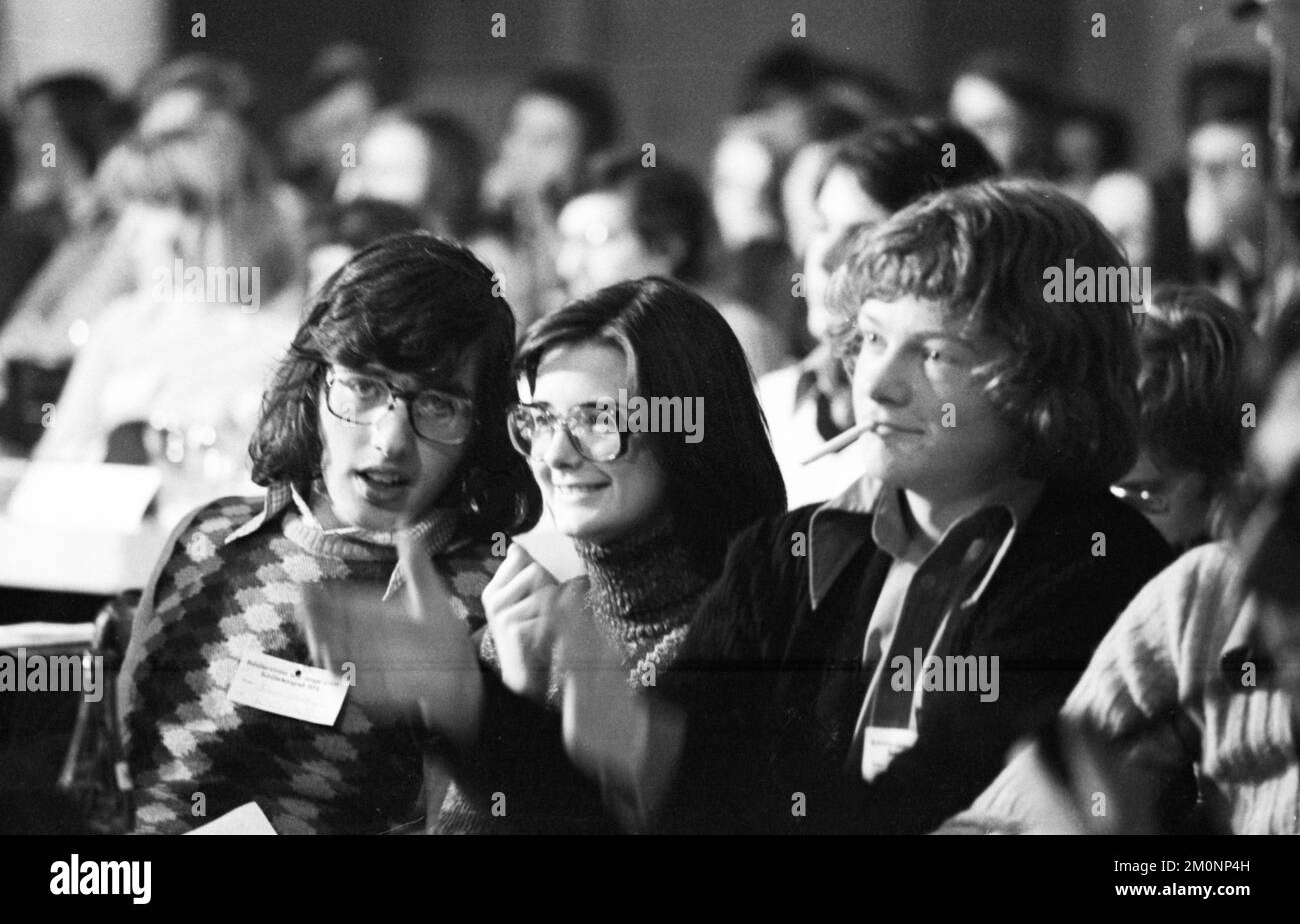 The joint school congress of the Junge Union and part of the Christian Democratic Party (CDU) in Recklinghausen, Germany, on 14 December 1974, Europe Stock Photo