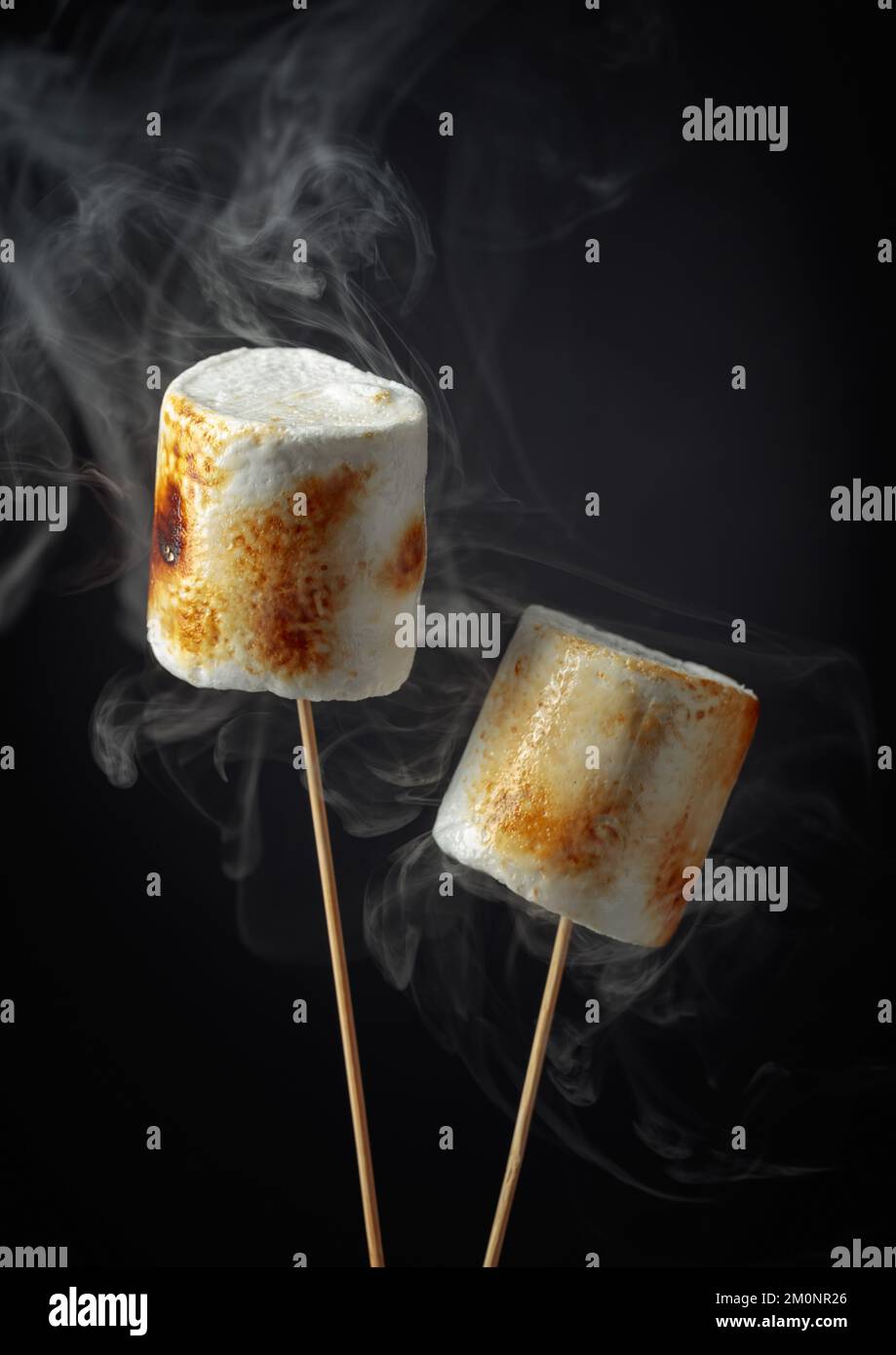 Toasted Marshmallow On Wooden Stick Stock Photo - Download Image Now -  Marshmallow, Stick - Plant Part, Roasted - iStock