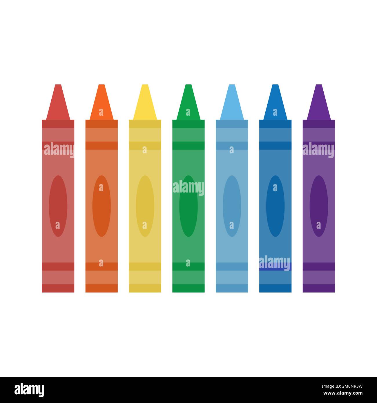 Wax colorful crayons isolated on white background Stock Vector Image