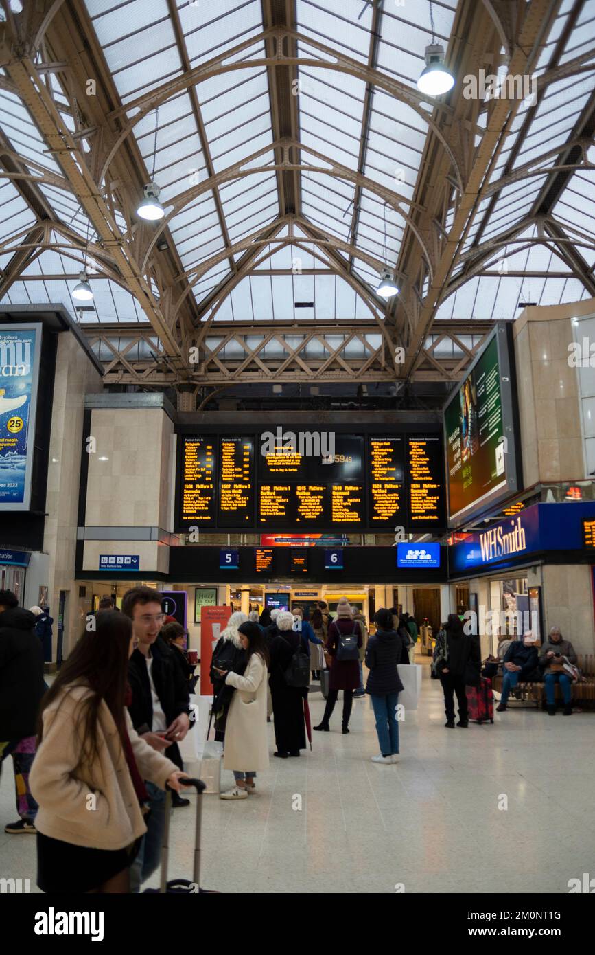 Information board in Charing Cross Railway Station, Westminster, London
