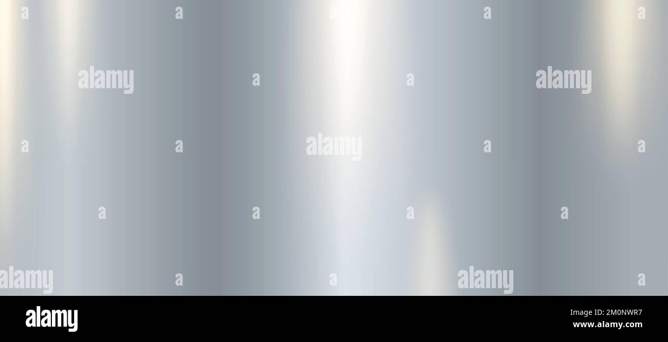 Panoramic background silver steel metal texture - Vector illustration Stock Vector