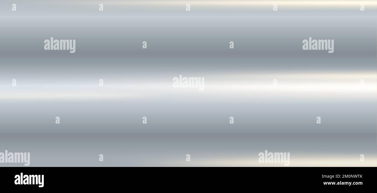 Panoramic background silver steel metal texture - Vector illustration Stock Vector