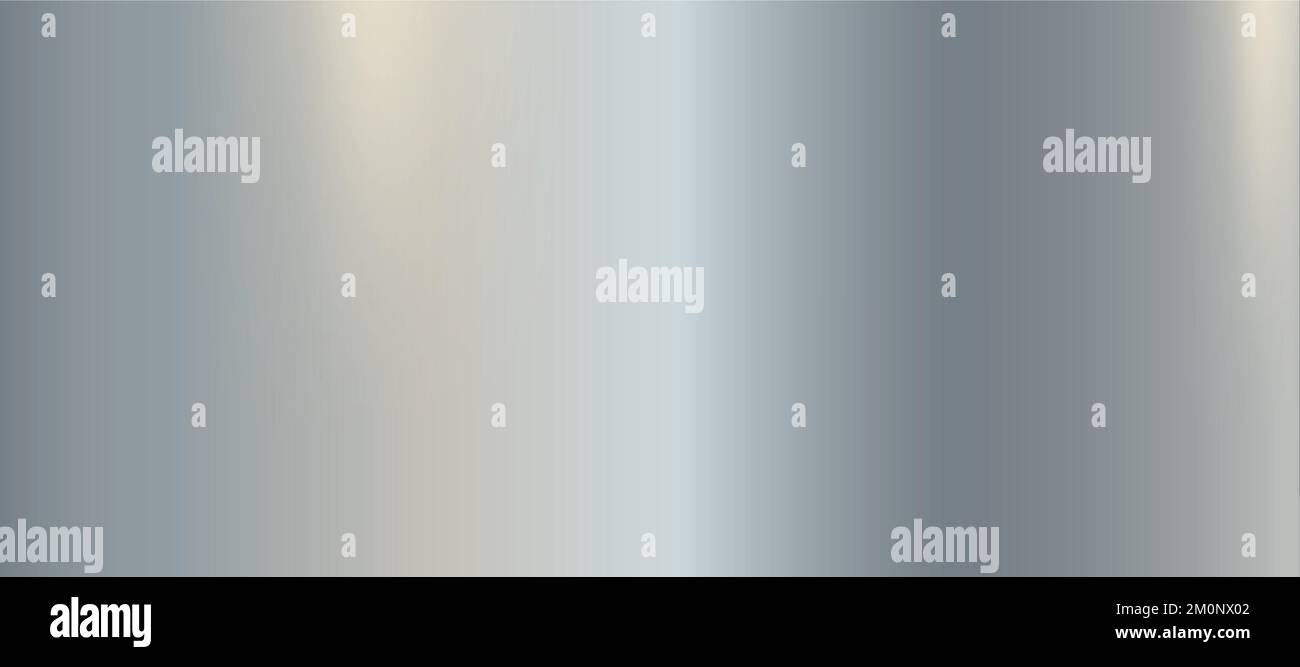 Panoramic background silver steel metal texture - Vector illustration Stock Vector