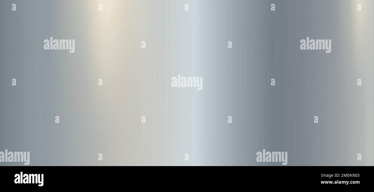 Panoramic background silver steel metal texture - Vector illustration Stock Vector