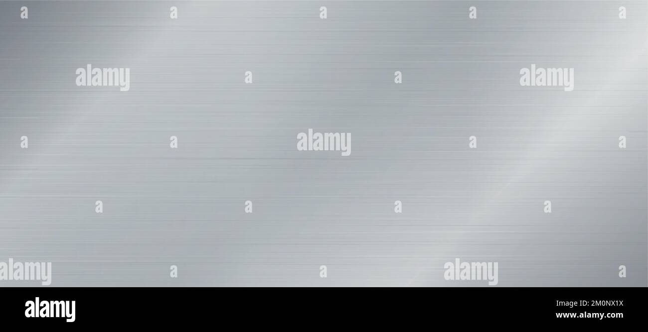 Panoramic background silver steel metal texture - Vector illustration Stock Vector