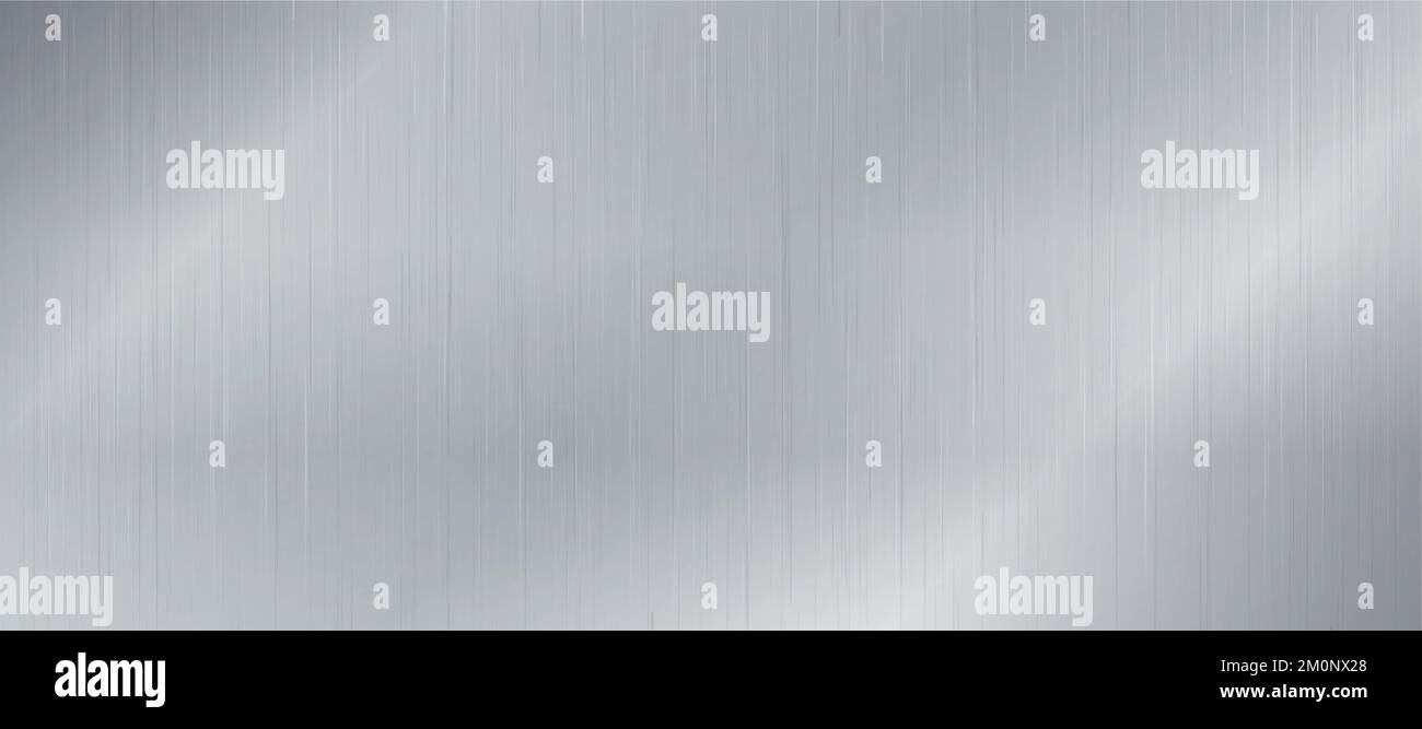 Panoramic background silver steel metal texture - Vector illustration Stock Vector