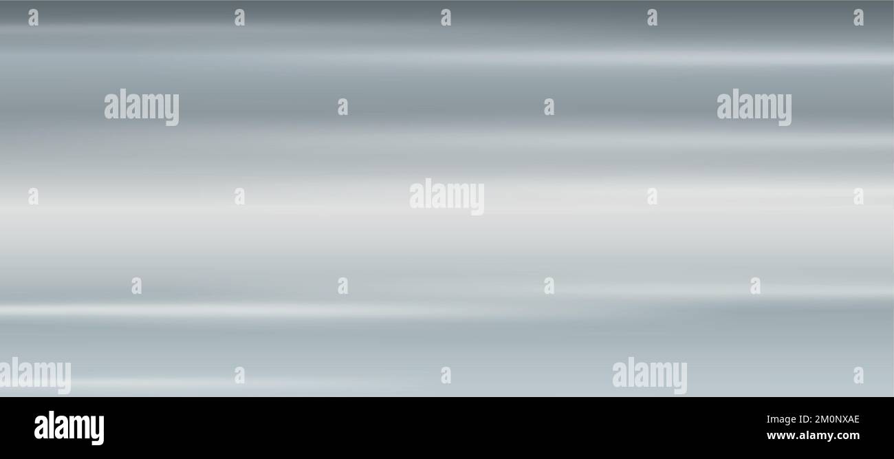 Panoramic background silver steel metal texture - Vector illustration Stock Vector