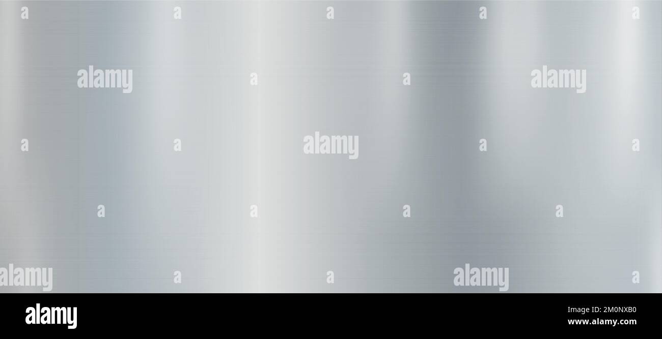 Panoramic background silver steel metal texture - Vector illustration Stock Vector