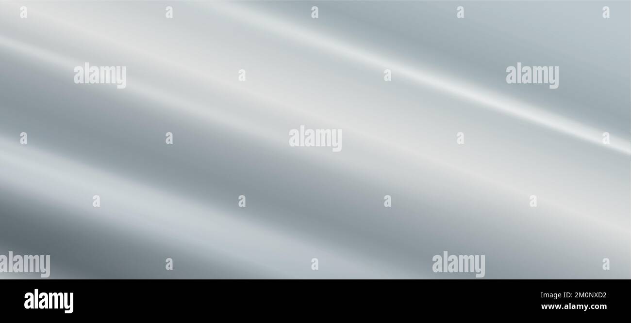 Panoramic background silver steel metal texture - Vector illustration Stock Vector