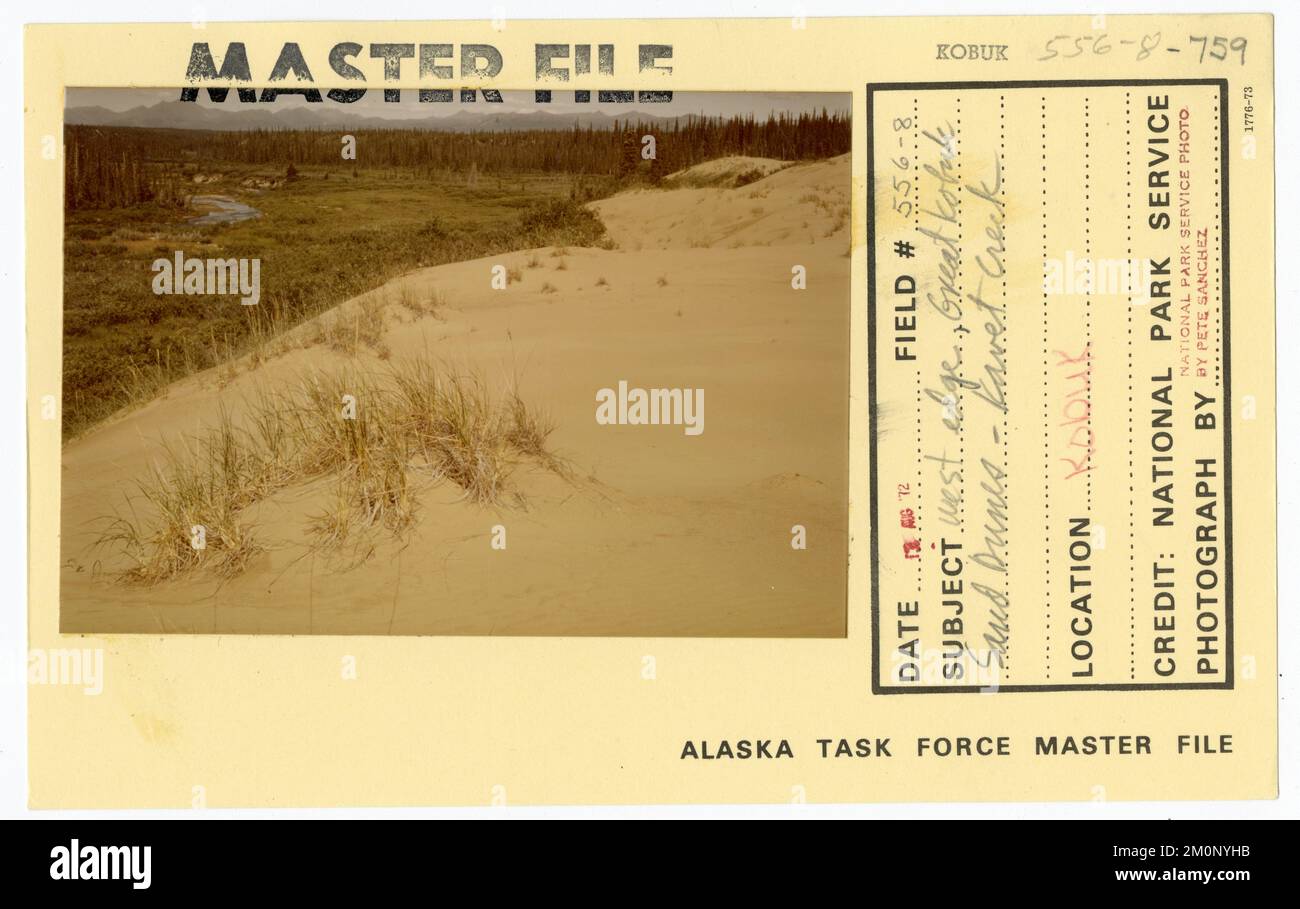 West edge, Great Kobuk Sand Dunes - Kavet Creek. Alaska Task Force Photographs Stock Photo