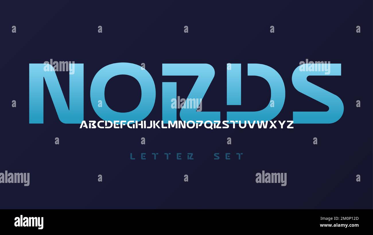 Vector modern sans serif font, uppercase letter set, alphabet