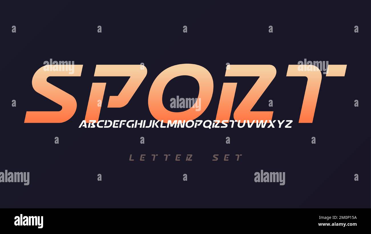 Vector modern sans serif font, uppercase letter set, alphabet