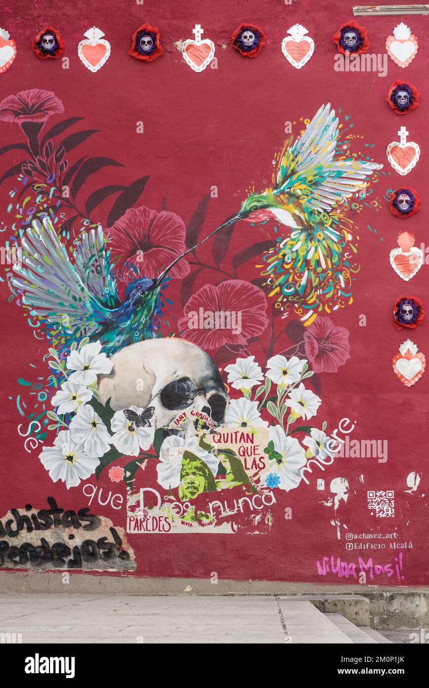 Hummingbird mural in Oaxaca, Mexico Stock Photo Alamy