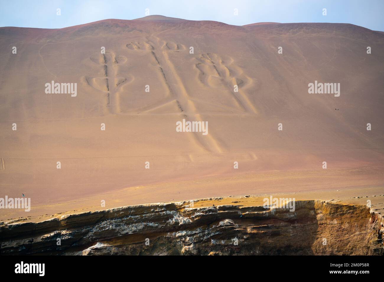 The Paracas Candelabra, a famous geoglyph, on the north coast of the