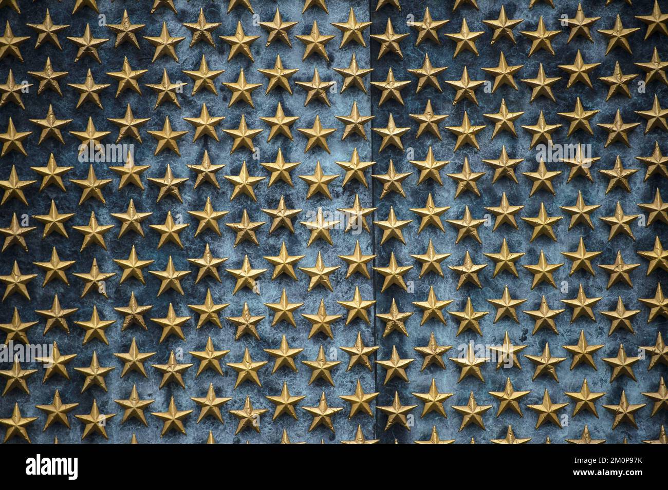 Washington, United States. 07th Dec, 2022. Stars on the Wall of Remembrance are saturated after a wreath-laying ceremony held by The National Parks Service and The Friends of the National World War II Memorial to commemorate the 81st anniversary of the Battle of Pearl Harbor at the National World War II Memorial in Washington, DC on Wednesday, December 7, 2021. Photo by Bonnie Cash/UPI Credit: UPI/Alamy Live News Stock Photo