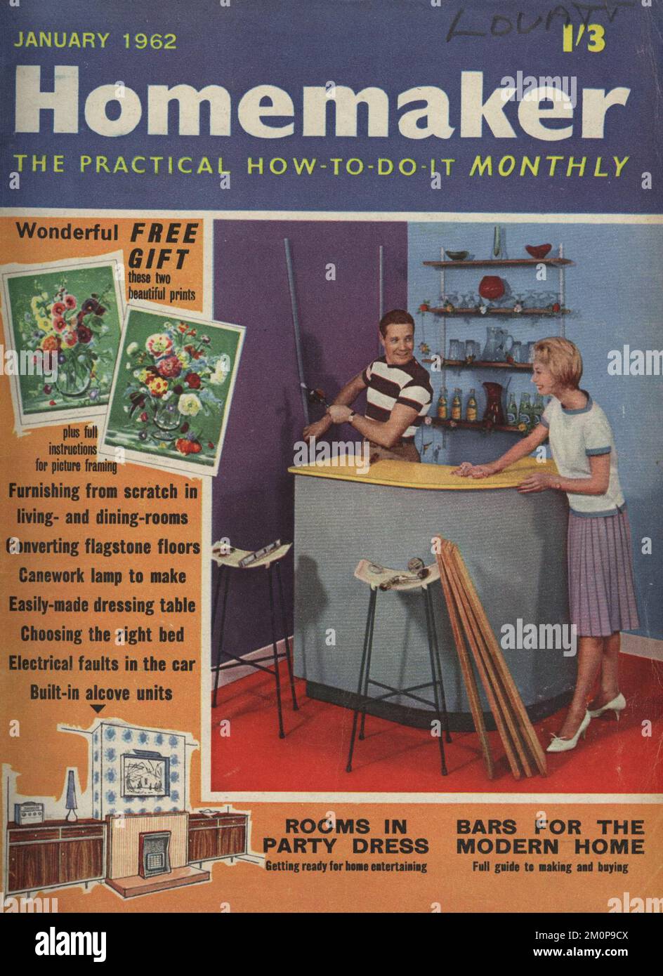 Image of 'Homemaker' Magazine The front cover of the January 1962 Issue.Homemaker was one of the first DIY Magazines in the united Kingdom Stock Photo