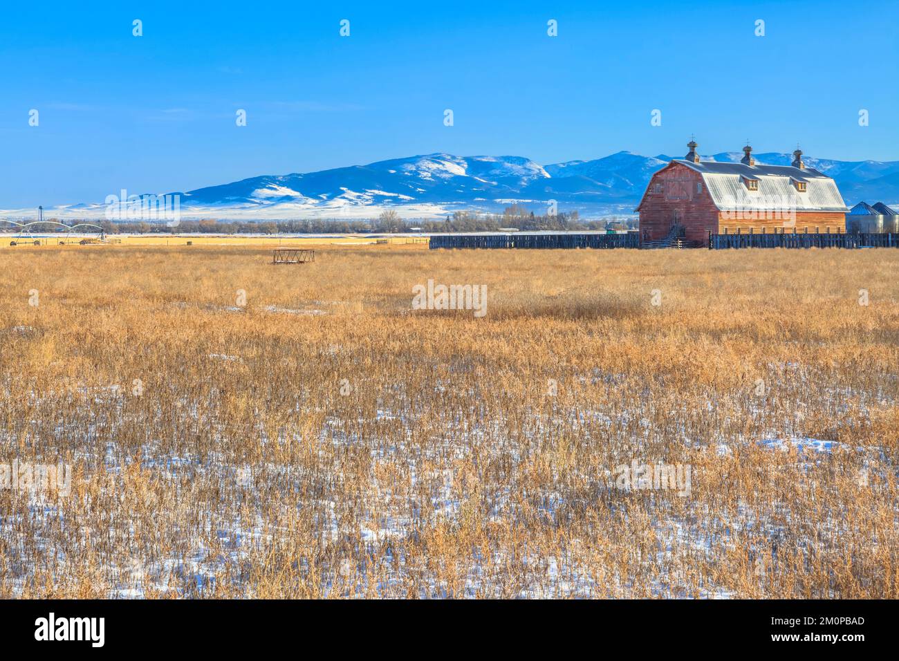 old barn in the helena valley below the elkhorn mountains near helena