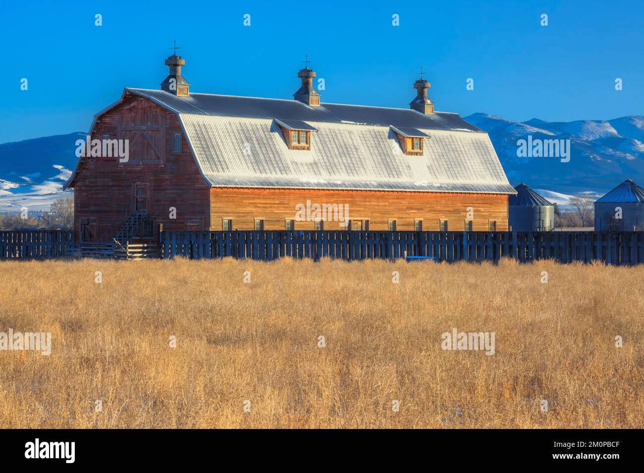 old barn in the helena valley below the elkhorn mountains near helena