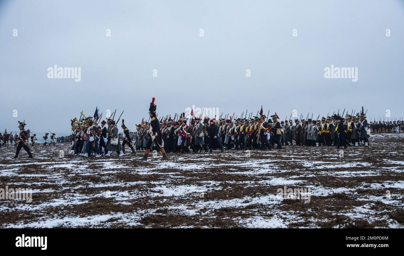 Battle of Austerlitz reconstruction 2022 in Tvarozna , Czech Republic Stock Photo