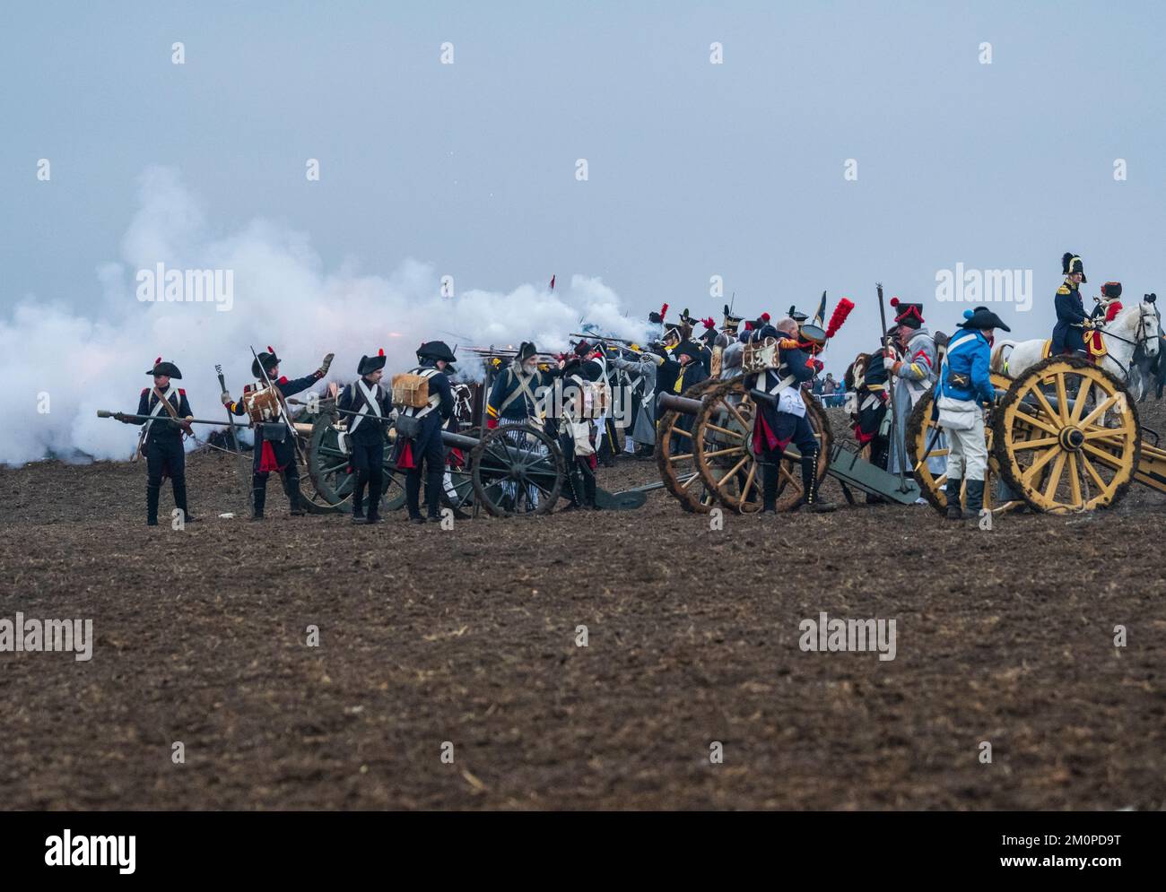 Battle of Austerlitz reconstruction 2022 in Tvarozna , Czech Republic