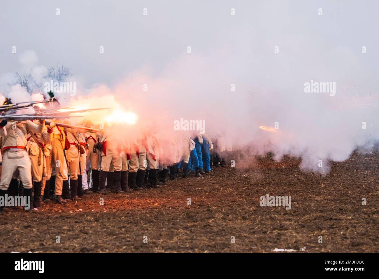 Battle of Austerlitz reconstruction 2022 in Tvarozna , Czech Republic Stock Photo