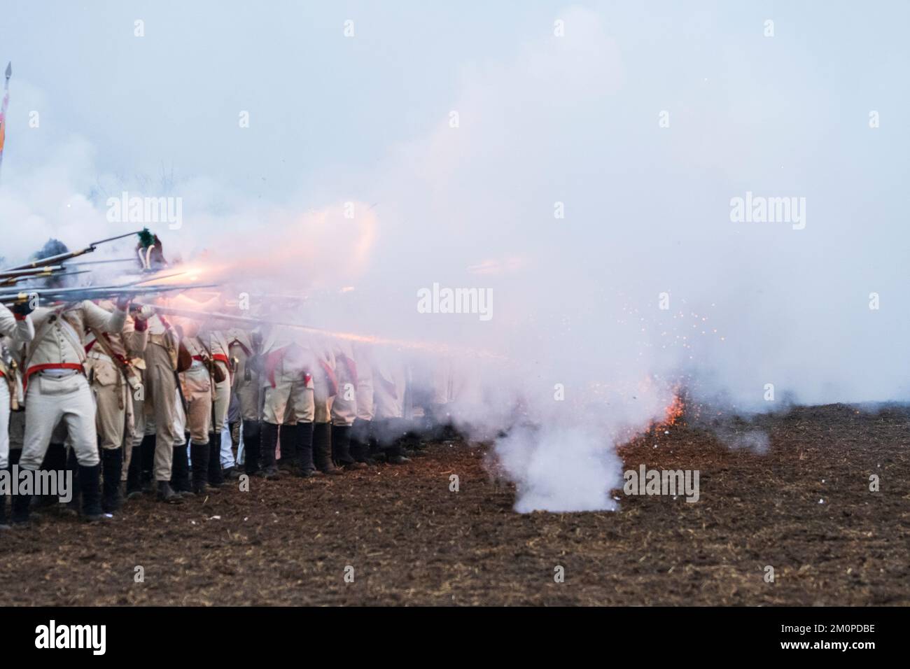 Battle of Austerlitz reconstruction 2022 in Tvarozna , Czech Republic