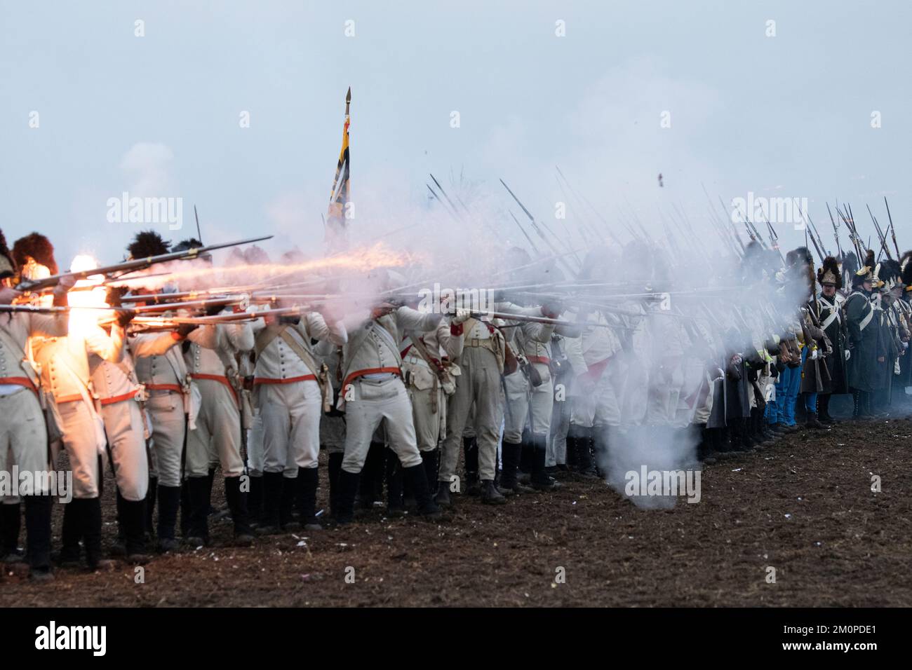 Battle of Austerlitz reconstruction 2022 in Tvarozna , Czech Republic