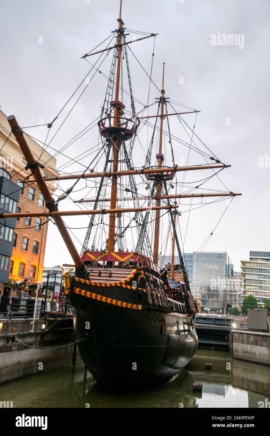 Golden Hinde, a full-size replica of the first English ship to sail ...