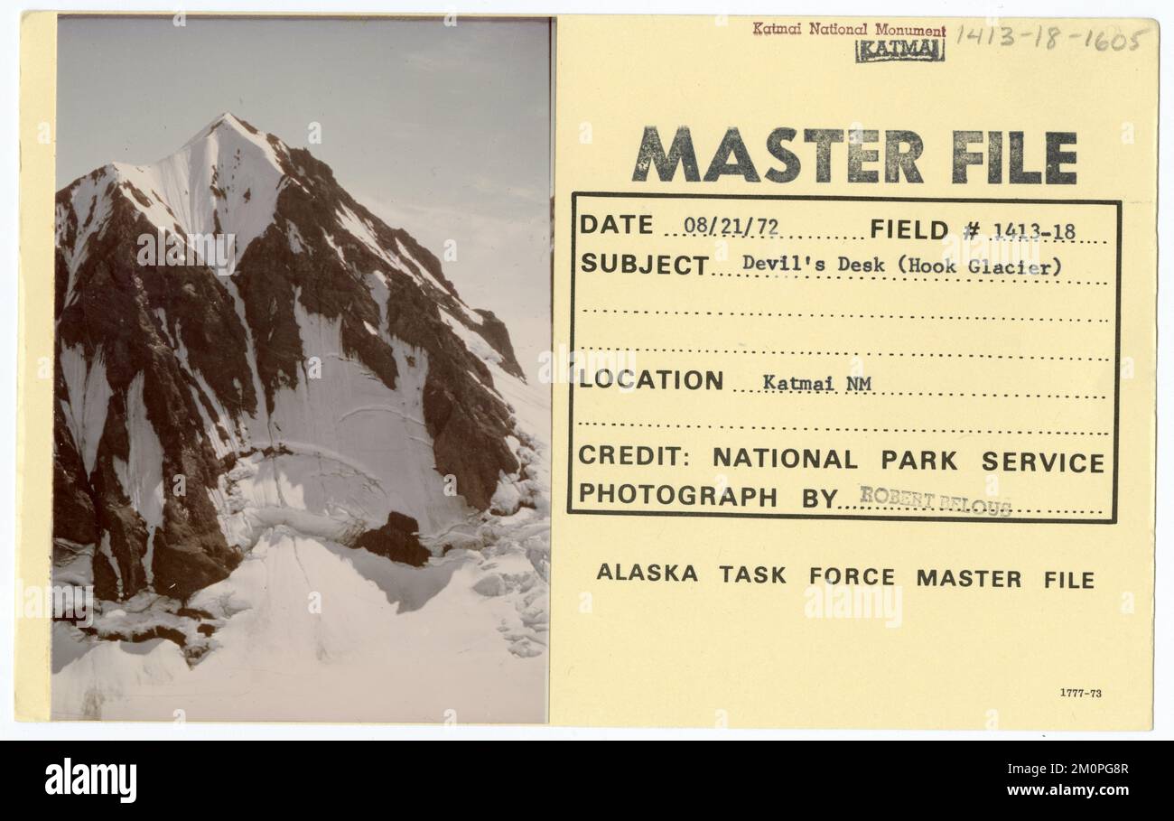 Devils Desk Devil's Desk (Hook Glacier). Alaska Task Force Photographs Stock Photo ...