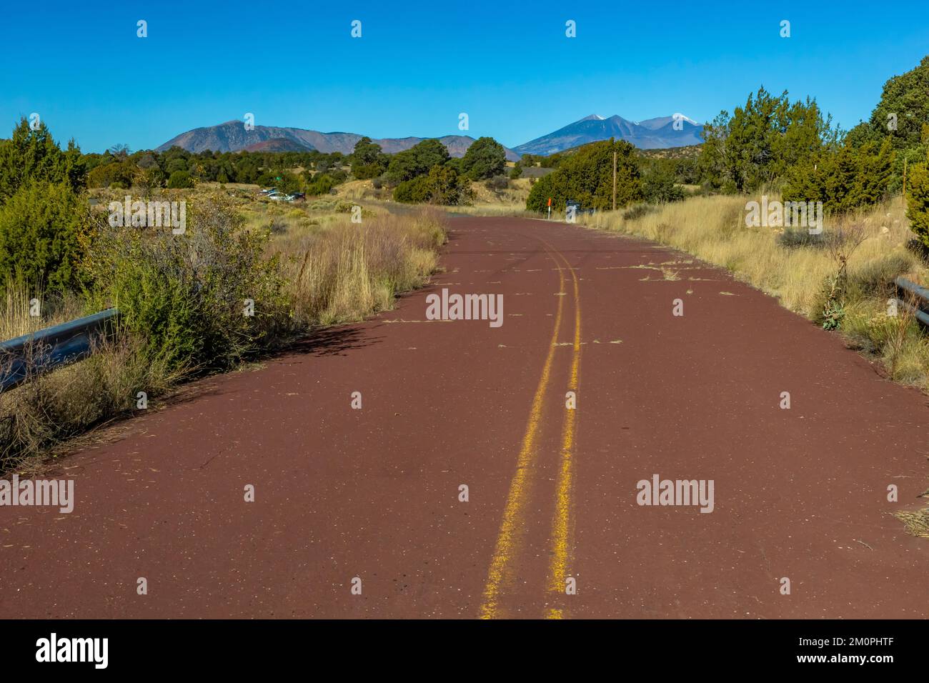 Historical Route 66 near Walnut Canyon Bridge near Winona, Arizona, USA