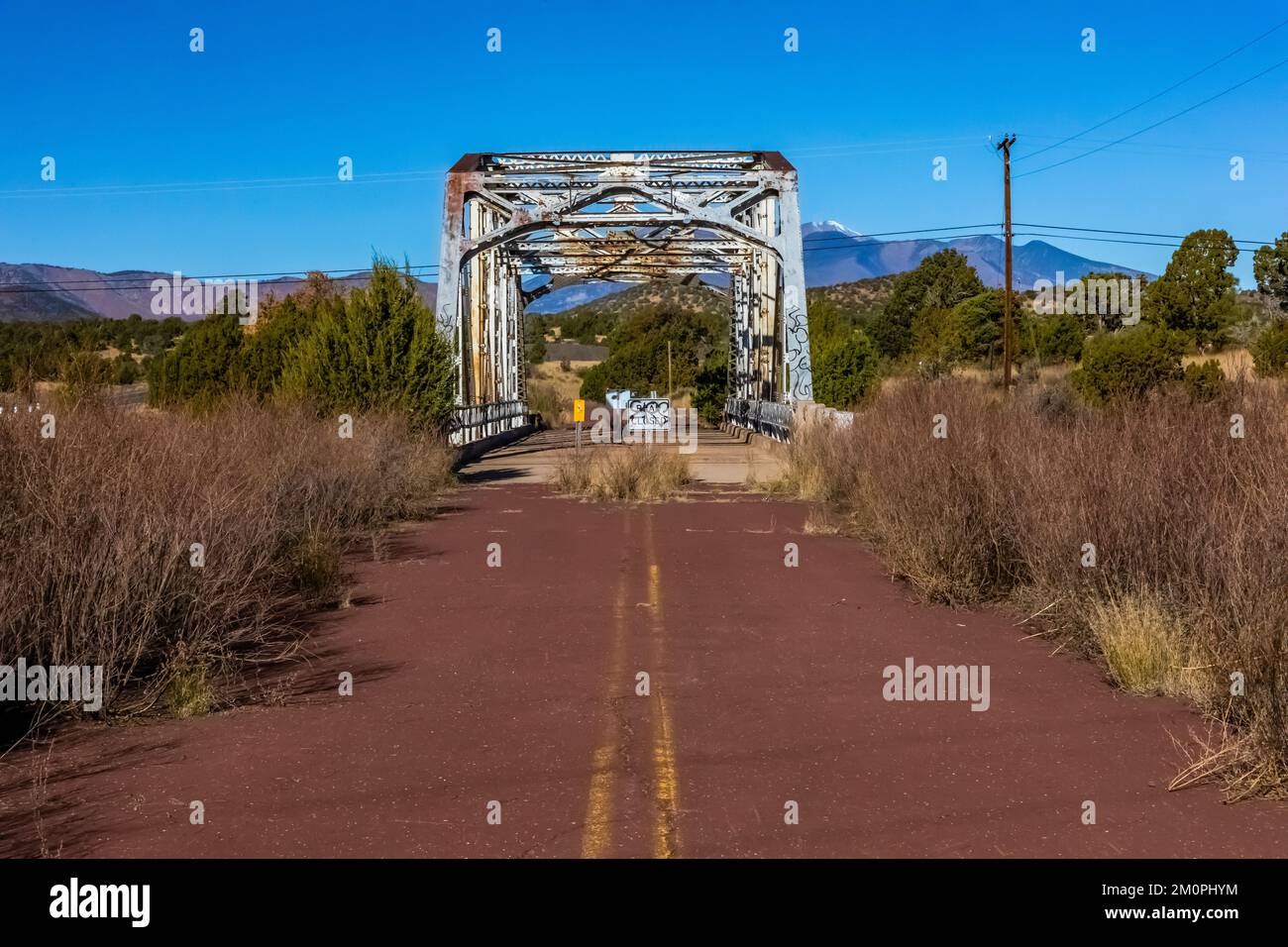 Walnut Canyon Bridge along Route 66 near Winona, Arizona, USA Stock Photo