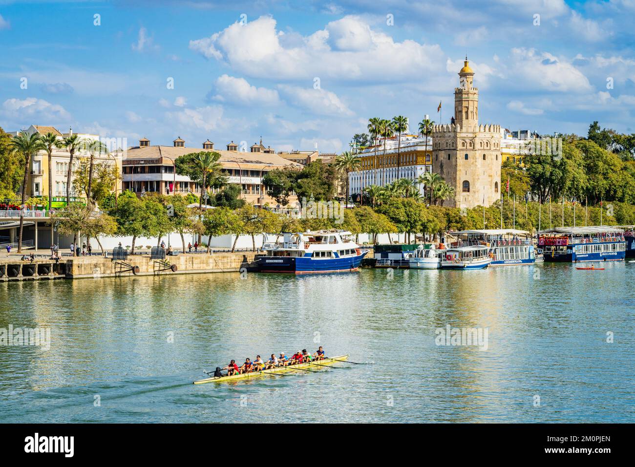 Seville, Spain, March 10, 2022. The Torre del Oro in the city of Seville, in Andalusia, Spain. Stock Photo