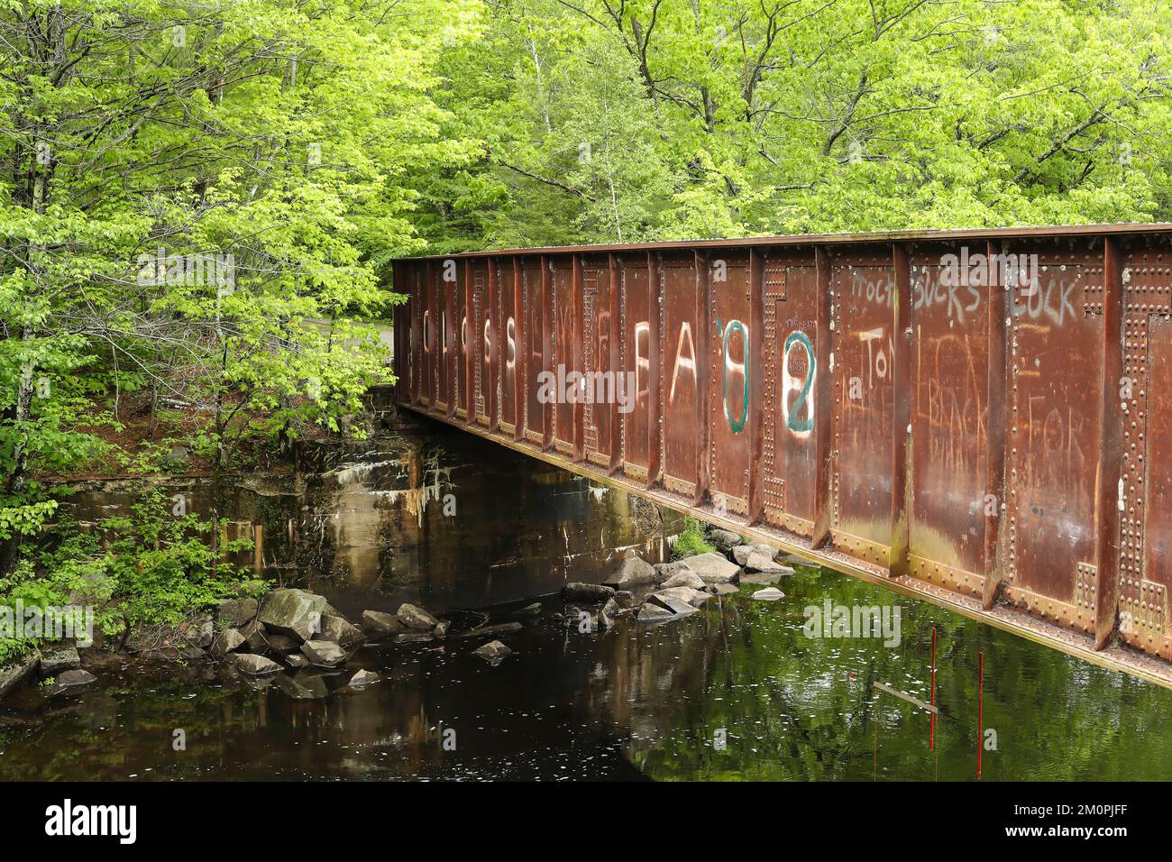 Located on the rail trail here it is now just a pedestrian bridge over