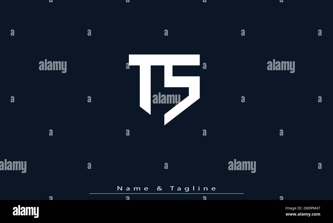 Alphabet letters Initials Monogram logo TS , ST Stock Vector