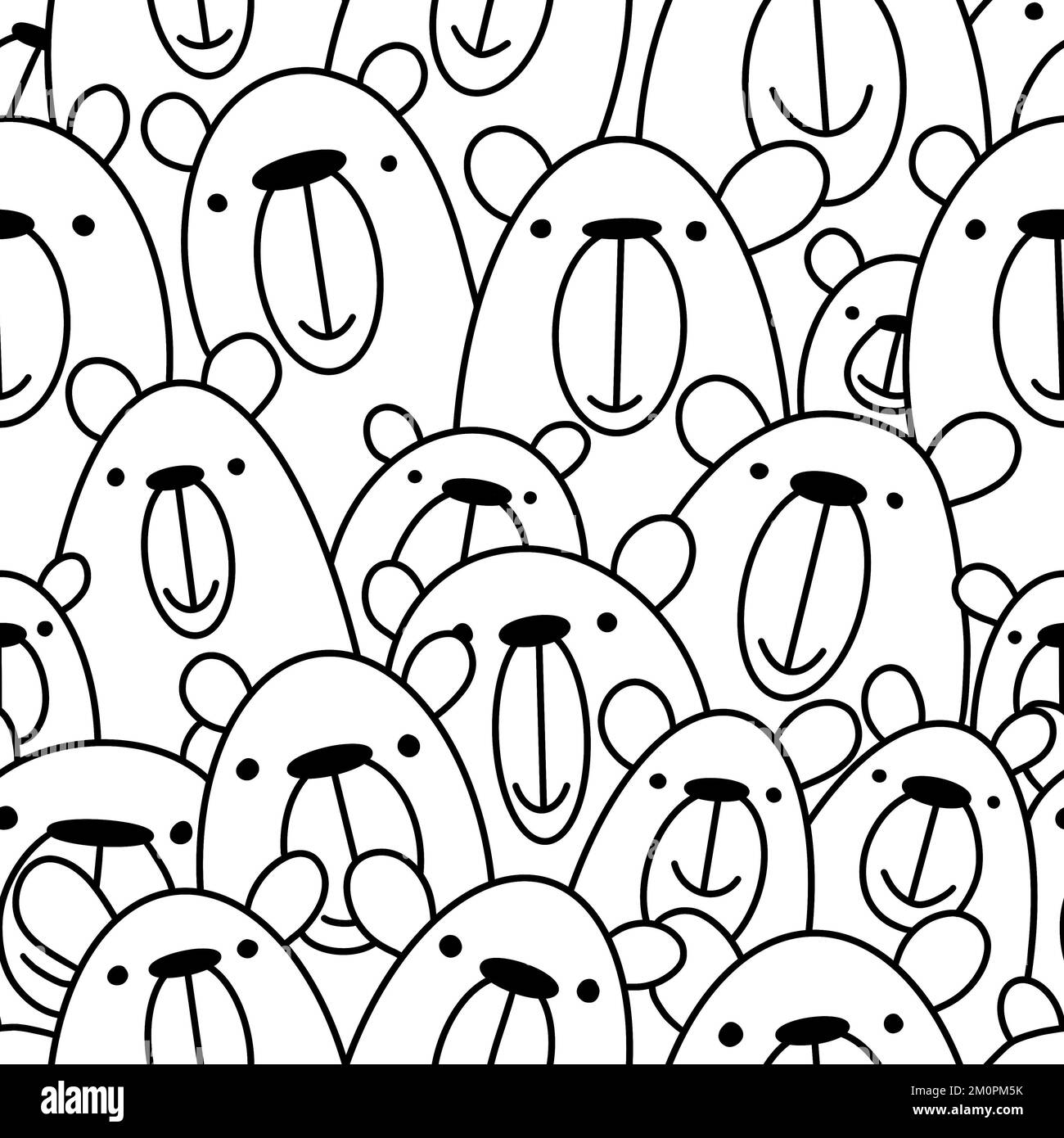 Cartoon toys animals seamless fluffy bears pattern for wrapping paper and fabrics and kids clothes print and accessories and kindergarten and linens. Stock Photo