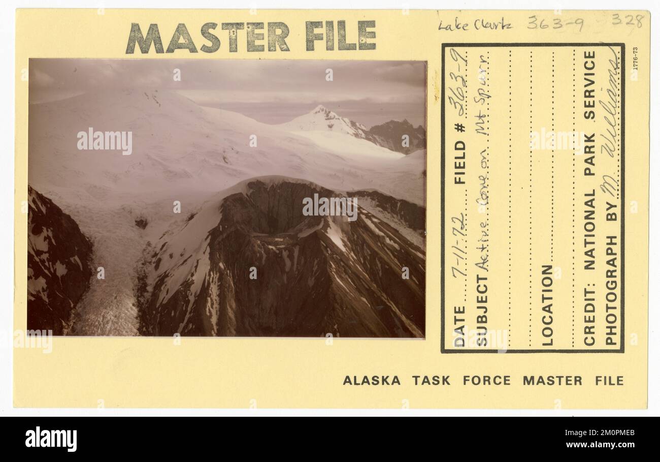 Active cone on Mount Spurr. Alaska Task Force Photographs Stock Photo