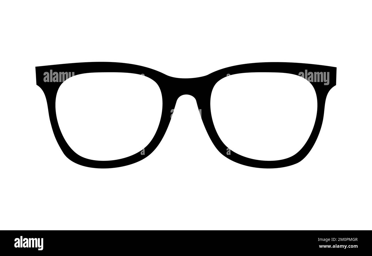PRESCRIPTION GLASSES WITH BLACK FRAME, HIPSTER STYLE Stock Vector