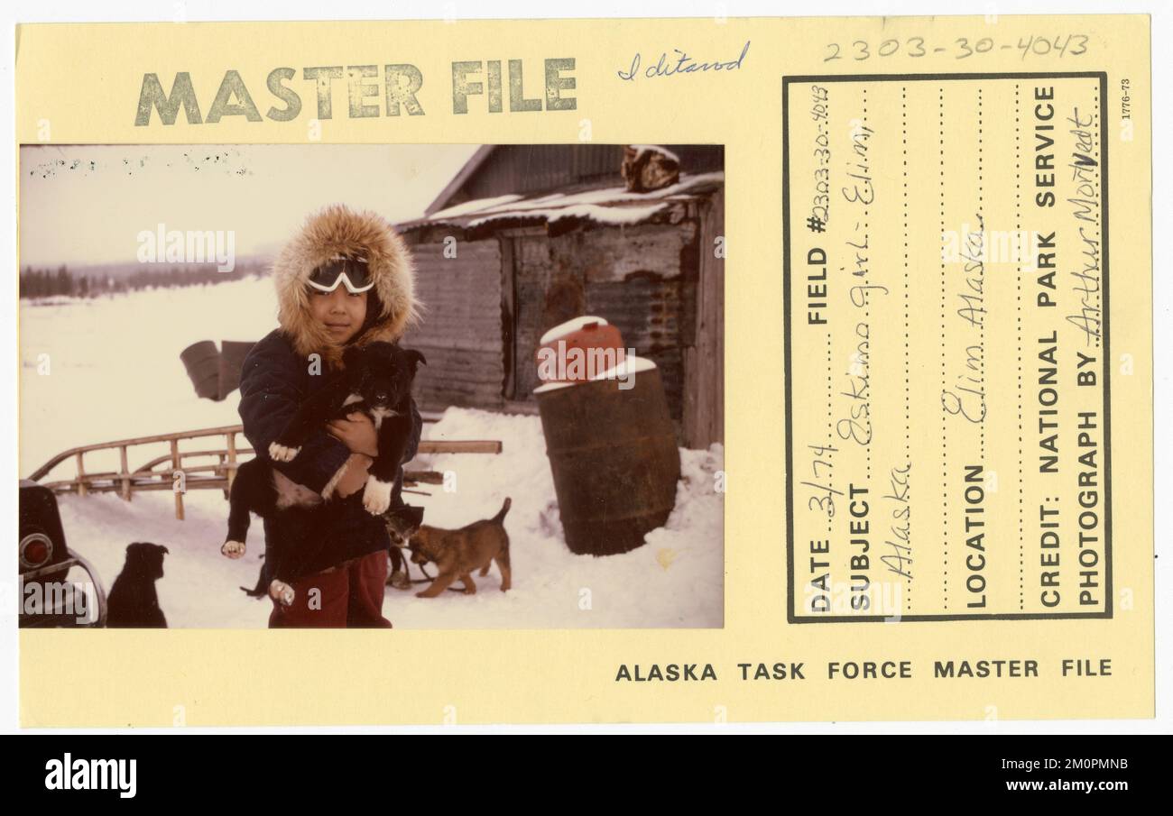Eskimo girl Elim, Alaska. Alaska Task Force Photographs Stock Photo