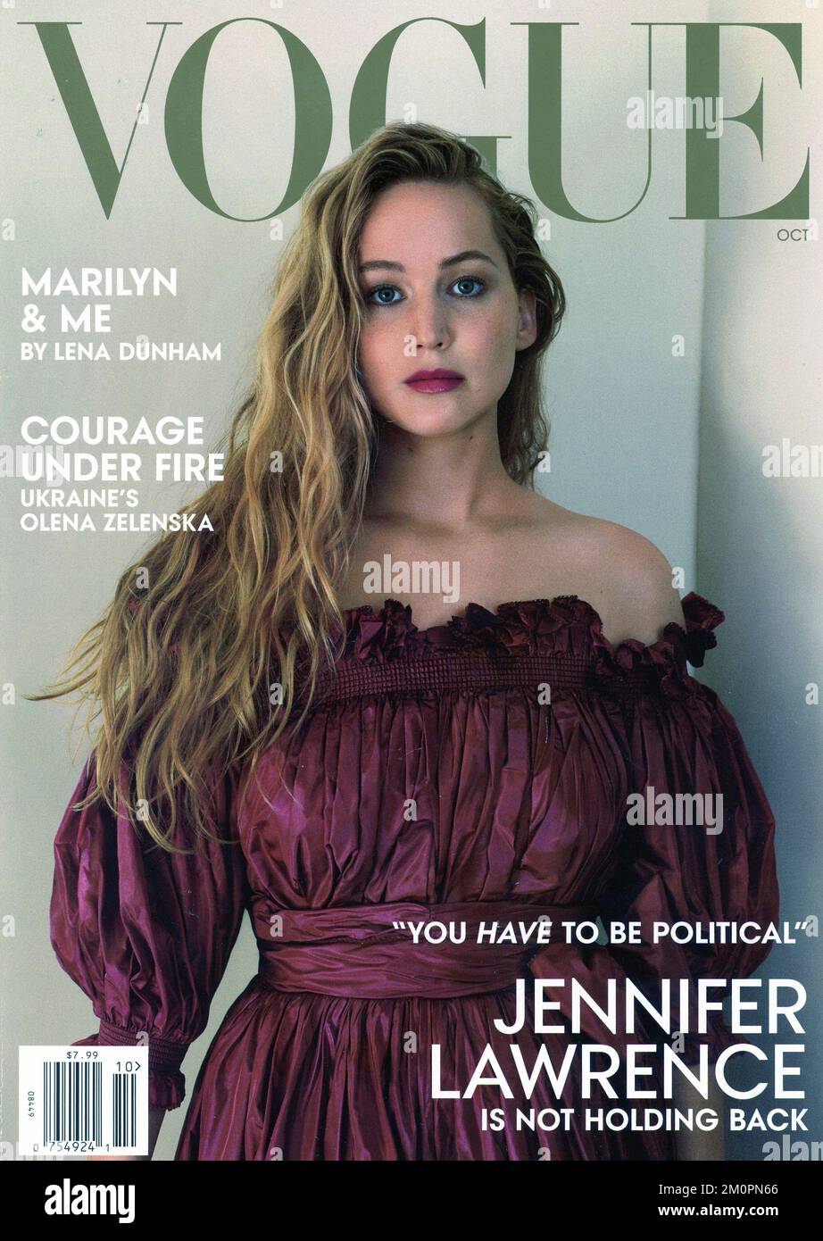Vogue magazine issue October 2022 features Jennifer Lawrence
