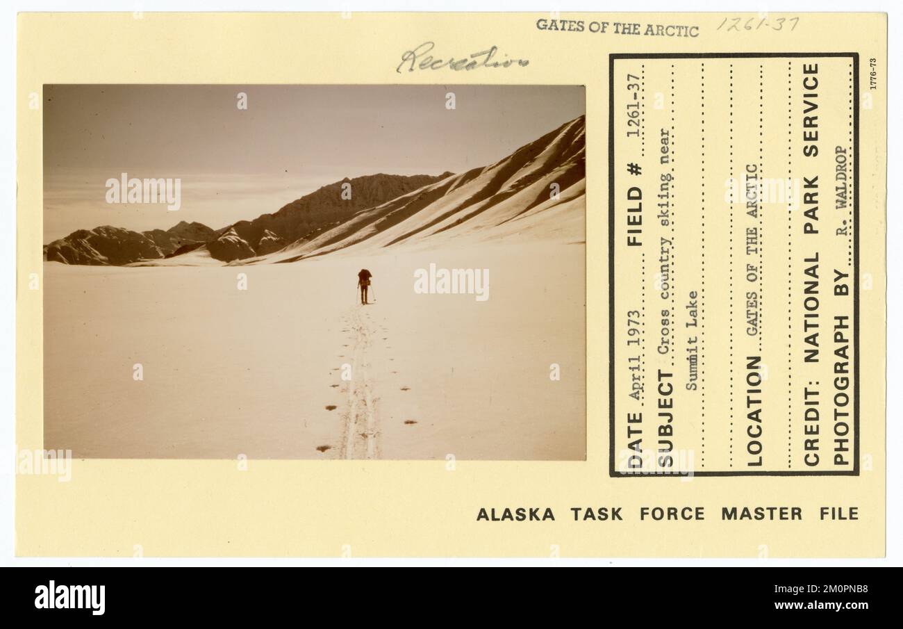 Cross country skiing near Summit Lake. Alaska Task Force Photographs