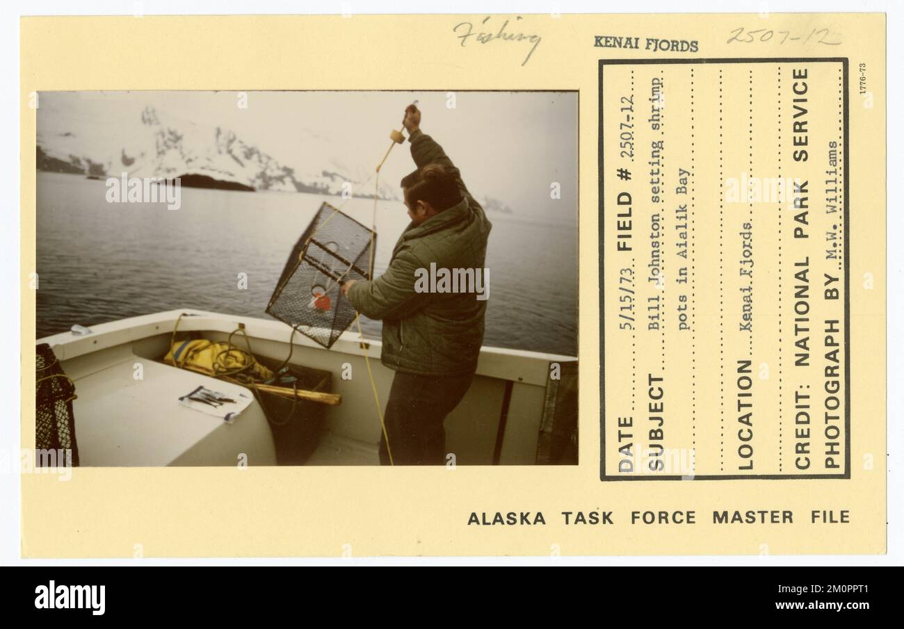 Bill Johnston setting shrimp pots in Aialik Bay. Alaska Task Force